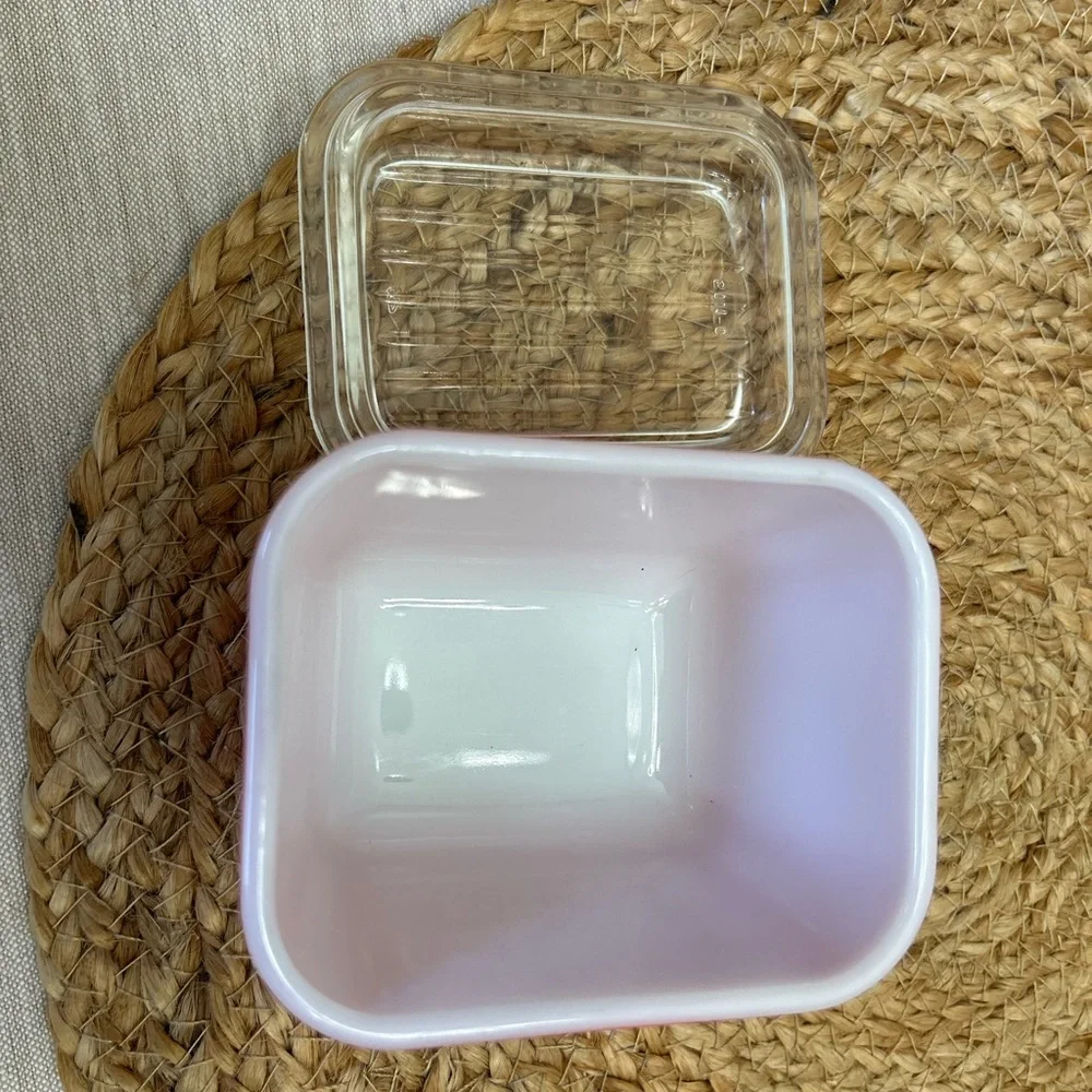 PYREX #501 Flamingo Pink Refrigerator dish with lid - Picture 5 of 16